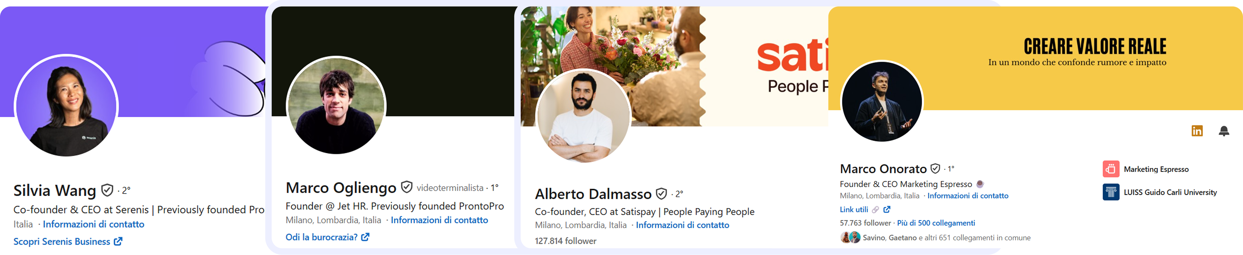Preview dei banner LinkedIn disponibili